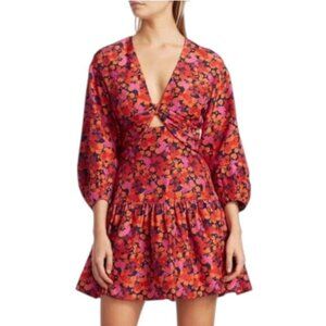 Derek Lam Orange and Pink Long Sleeve Dress Size 8